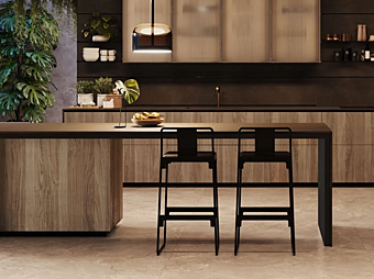 Деревянная кухонная столешница с барной зоной VALCUCINE Origami Деревянная кухонная столешница с барной зоной VALCUCINE Origami фабрика VALCUCINE из Италии