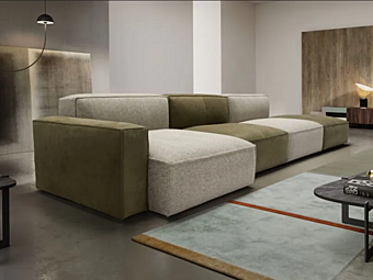 Модульный диван из льна и нубука цвет камень MitoHome фабрика MitoHome из Италии