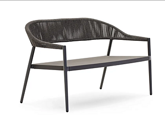 Диван с обитой спинкой на два места из порошково окрашенного алюминия VARASCHIN CLEVER 229D25, 229D23 фабрика VARASCHIN из Италии