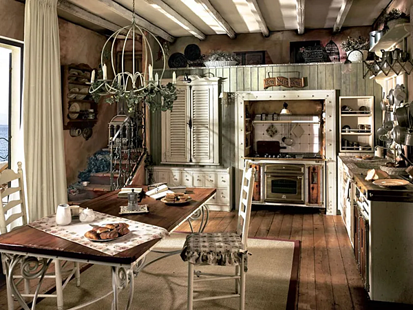 Деревянная кухня с встроенными элементами MARCHI GROUP Incontrada Composition 01 фабрика MARCHI CUCINE из Италии. Фото №1