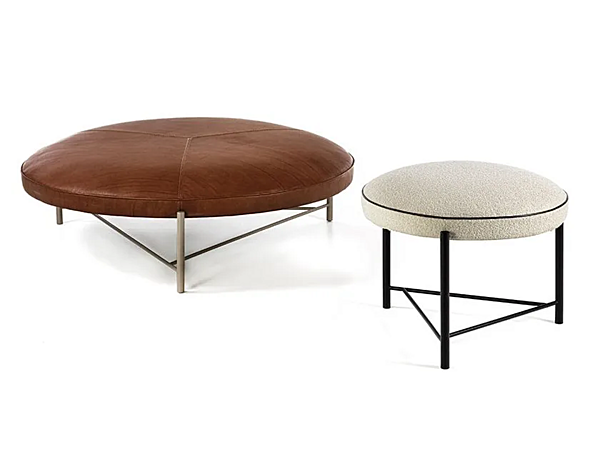 Круглый пуф из ткани Frigerio Santamonica 18106 фабрика Frigerio из Италии. Фото №1