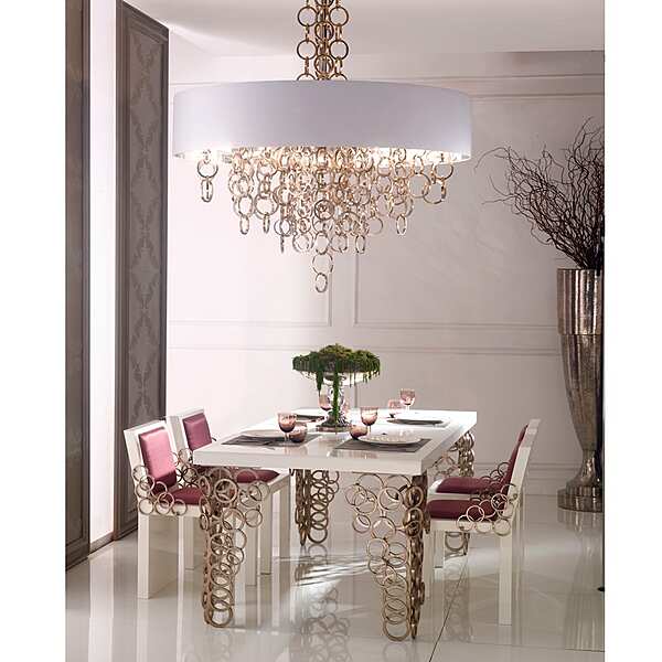 Люстра с хромированной латунной рамой и кольцами из матового и хромированного железа  SIGMA L2  7128/140/AR фабрика SIGMA L2 из Италии. Фото №2