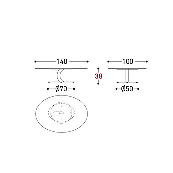 Круглый стальной садовый боковой столик VARASCHIN Flexion 25170 фабрика VARASCHIN из Италии. Фото №6