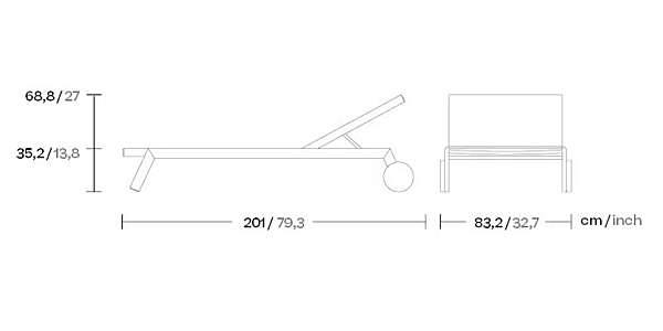 Шезлонг с колесами из алюминия и текстиля KETTAL MOLO KS4210900 фабрика KETTAL из Италии. Фото №5