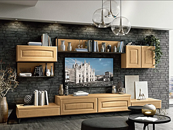 Настенная стенка для хранения из массива дерева LUBE CUCINE Veronica LV 07 фабрика LUBE CUCINE из Италии