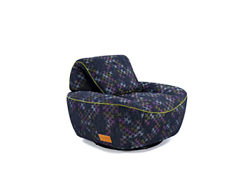 Кресло с обивкой из ткани и вращающейся основой EGOITALIANO Smirk