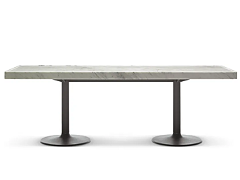 Прямоугольный стол из мрамора и чугуна CASSINA 11 Table Pieds Corolle 011 фабрика CASSINA из Италии