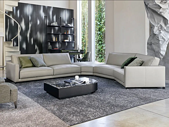 Угловой кожаный диван с мягкой спинкой BertO Tommy фабрика BertO из Италии