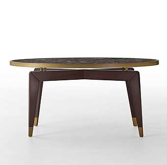 Стол обеденный из массива дерева с латунной отделкой DECORA ( LCI STILE) M0124 фабрика DECORA ( LCI STILE) из Италии