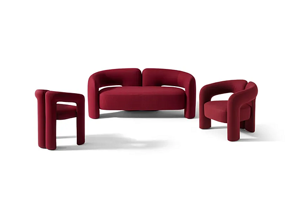 Диван с обитой спинкой на два места из ткани CASSINA Dudet фабрика CASSINA из Италии. Фото №3