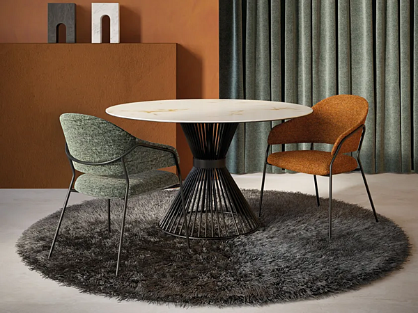 Кресло с подлокотниками из ткани INNOVA Imbottiti Athena фабрика Innova Imbottiti из Италии. Фото №4