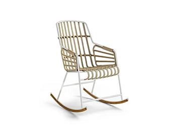 Кресло-качалка с подлокотниками из ротанга Raphia CASAMANIA & HORM фабрика Casamania & HORM из Италии