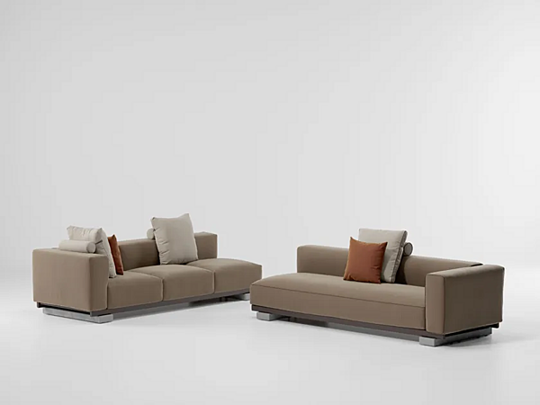 Диван на три места с обитой спинкой из ткани KETTAL MOLO KS4200700- фабрика KETTAL из Италии. Фото №2