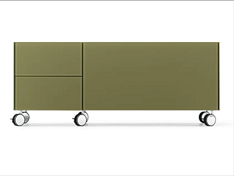 Ящик для офисного хранения на колесах из стекла Gallotti&Radice AIR WHEEL фабрика Gallotti & Radice из Италии