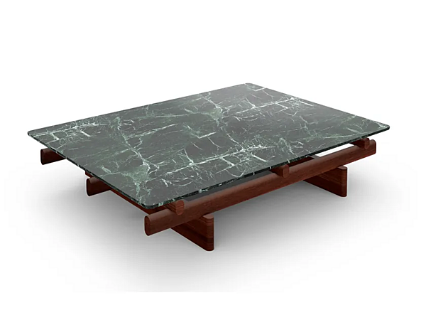 Низкий прямоугольный кофейный стол из мрамора CASSINA SENGU фабрика CASSINA из Италии. Фото №1