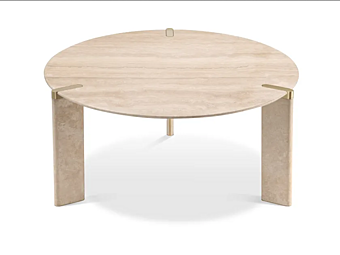 Круглый обеденный стол из травертина GHIDINI1961 Ottanta LB103XX101