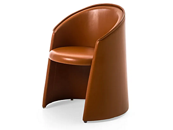 Кресло с подлокотниками из обитой кожи MOROSO Husk 061 фабрика Moroso из Италии