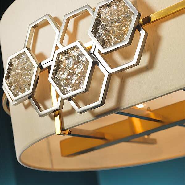 Овальная латунная люстра с отделкой из коричневого золота и матового никеля с аппликациями из стекла ручной работы  SIGMA L2  7285 фабрика SIGMA L2 из Италии. Фото №3