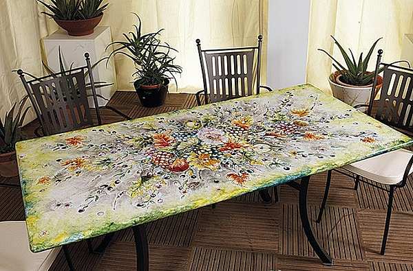 Современный прямоугольный стол DOMIZIANI DECORO PATTERN фабрика DOMIZIANI из Италии. Фото №1