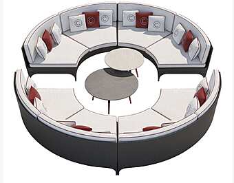 Диван на два места на металлических ножках из дерева и ткани для сада CPRN HOMOOD OD1072 фабрика CPRN HOMOOD из Италии