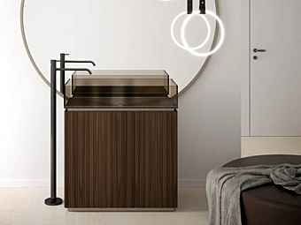 Напольная деревянная тумба с раковиной ARTELINEA Plisse Legno фабрика ARTELINEA из Италии