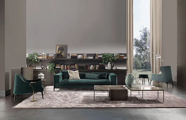Кресло с подлокотниками из ткани Frigerio Crosby 13402 фабрика Frigerio из Италии. Фото №9