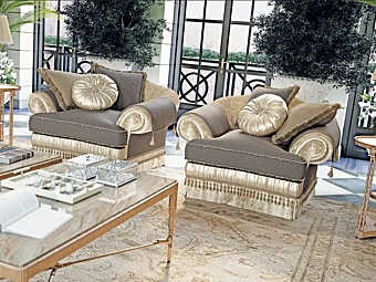 Кресло с подлокотниками из обитой ткани Napoleone KEOMA фабрика KEOMA из Италии