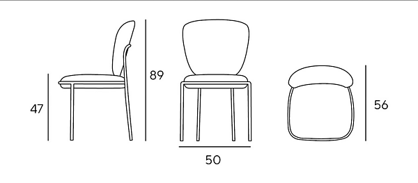 Стул с обитой спинкой из ткани INNOVA Imbottiti Mies фабрика Innova Imbottiti из Италии. Фото №4