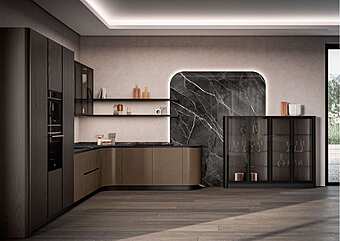 Современная кухня с островом ASTER CUCINE Domina  Olmo Cenere Opaco фабрика Aster Cucine из Италии