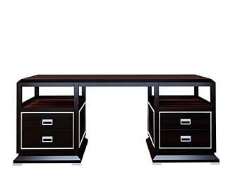 Письменный стол из массива дерева с отделкой из металла DECORA ( LCI STILE) D0422 фабрика DECORA ( LCI STILE) из Италии
