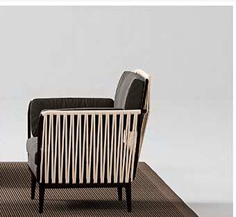 Кресло из дерева, метала и ткани для сада CPRN HOMOOD OD2031 фабрика CPRN HOMOOD из Италии