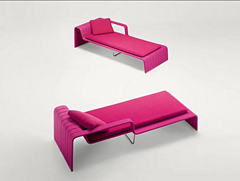 Диван-лежак с обитой спинкой из ткани PAOLA LENTI Frame B18RD