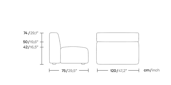 Модульный диван из ткани с мягкой спинкой KETTAL Sofa O A2O39IZQ00, A2O39DER00, A2439DER0L, A2439IZQ0L, A2439TO10L, A2439DERXL, A2439IZQXL, A2439TO1XL фабрика KETTAL из Италии. Фото №10