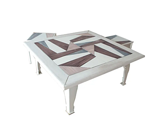 Кофейный стол из лавового камня и ироко L_Antica Deruta Ocean OC/TAV.W/100 LOW