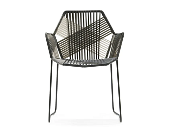 Кресло с подлокотниками из полимерного шнура MOROSO Tropicalia 468 фабрика Moroso из Италии