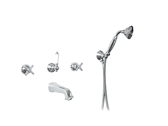 Смеситель для ванной с ручным душем из металла Gentry Home Chopin 5 отверстий на стену фабрика Gentry Home из Италии