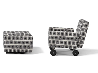 Кресло с обитой спинкой из ткани EGOITALIANO Qq