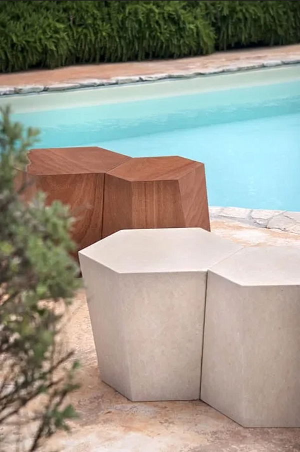 Шестигранный деревянный столик для кофе CASAMANIA & HORM HEXAGON PIETRA фабрика Casamania & HORM из Италии. Фото №7