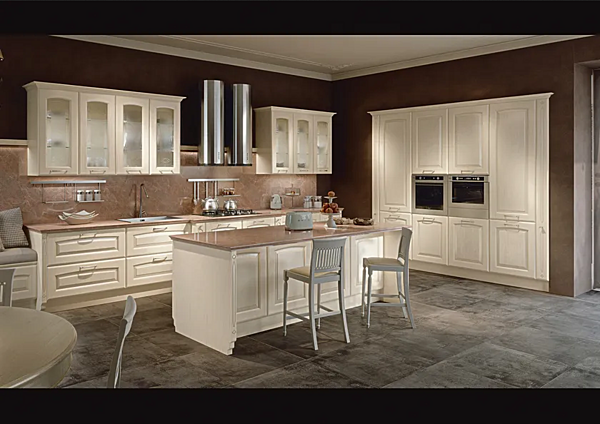 Кухня с островом из материала LUBE CUCINE  Veronica 7 фабрика LUBE CUCINE из Италии. Фото №1