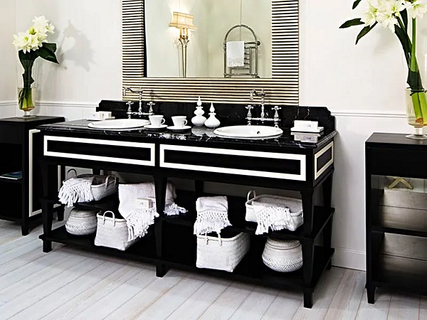 Деревянная двойная тумба с раковинами Gentry Home Nottingham 200 фабрика Gentry Home из Италии. Фото №5