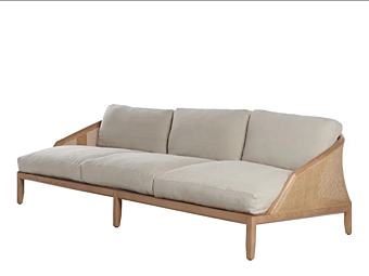 Диван с обитой спинкой на три места ткань POTOCCO Grace 834/D