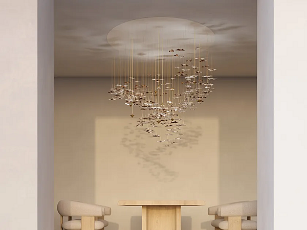 Подвесная лампа из фарфора с LED подсветкой листья ручная работа HABERDASHERY Leaf фабрика HABERDASHERY из Италии. Фото №4