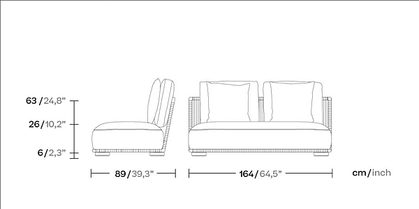 Секционный садовый диван с тканевой обивкой KETTAL Grand Bitta KS7003400, KS7003300, KS7003500 фабрика KETTAL из Италии. Фото №7