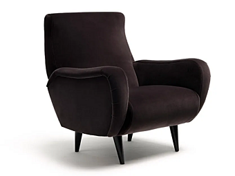 Кресло с бархатной обивкой и подлокотниками Mussi ‘50