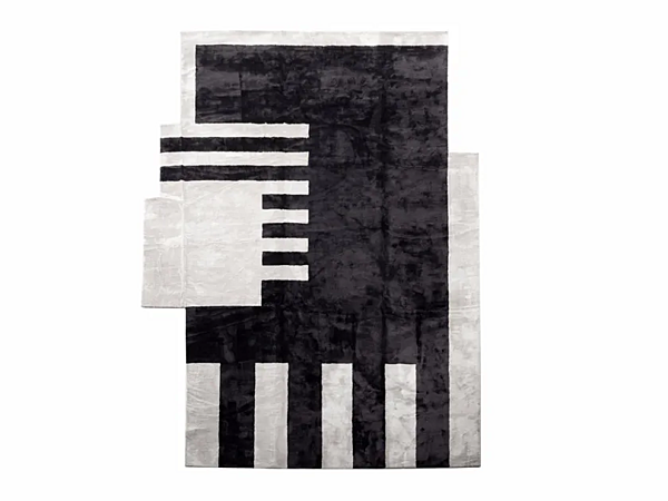 Прямоугольный шелковый ковер в стиле ERBA ITALIA Op art  фабрика ERBA ITALIA из Италии. Фото №1