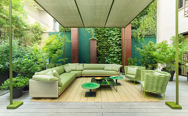 Секционный диван с мягкой спинкой из ткани PAOLA LENTI Harbour B178BS+B178DA+B178BD фабрика PAOLA LENTI из Италии. Фото №5