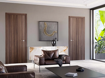 Дверь с петлями из дерева цвета moka BARAUSSE Feel