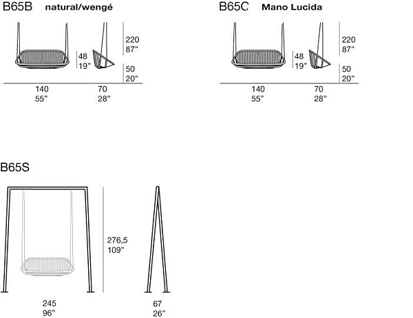 Деревянное садовое кресло-качалка PAOLA LENTI Swing B65B фабрика PAOLA LENTI из Италии. Фото №3