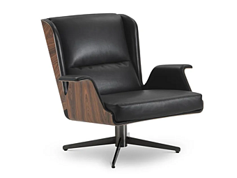 Кресло с подлокотниками из кожи и дерева i 4 Mariani Garbo фабрика i 4 Mariani из Италии