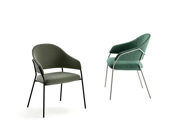 Кресло с подлокотниками из ткани INNOVA Imbottiti Athena фабрика Innova Imbottiti из Италии. Фото №2